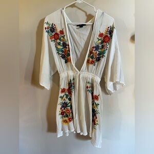 Medium Floral and Gauze Forever 21 Dress or Cover Up